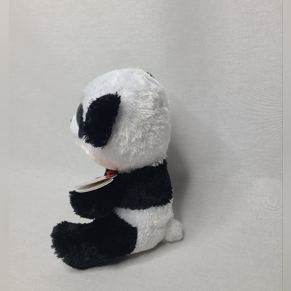 Ty Beanie Boos BAMBOO the Panda Bear Plush 6 inch (Blue Glitter Eyes) New - Picture 2 of 3